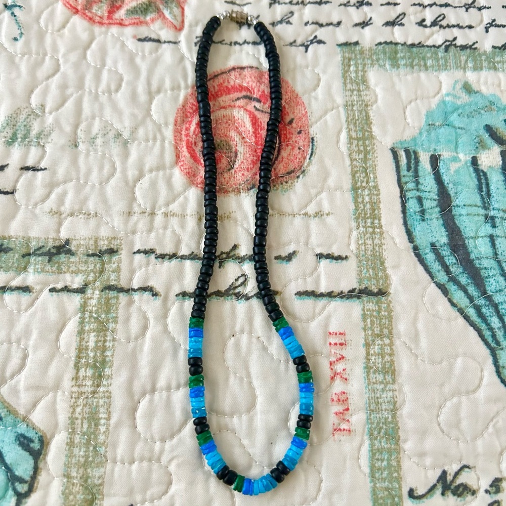 Puka Shell and Wood Brad Necklace